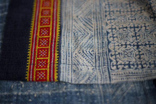 Embroidered and batik hill tribe fabric | Thailand