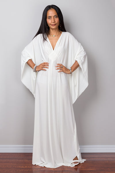 off white maxi dress with sleeves