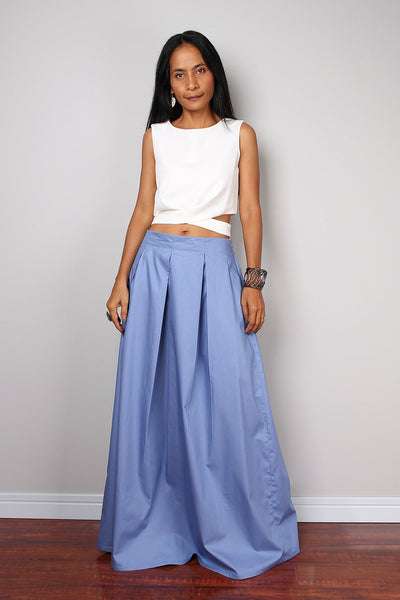 baby blue pleated skirt