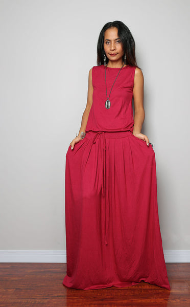 long red maxi dress plus size