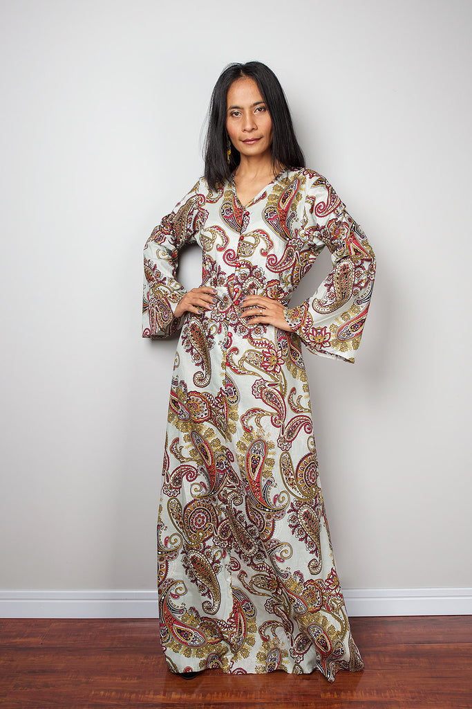 maxi paisley dress