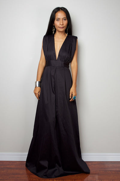 black summer maxi dress