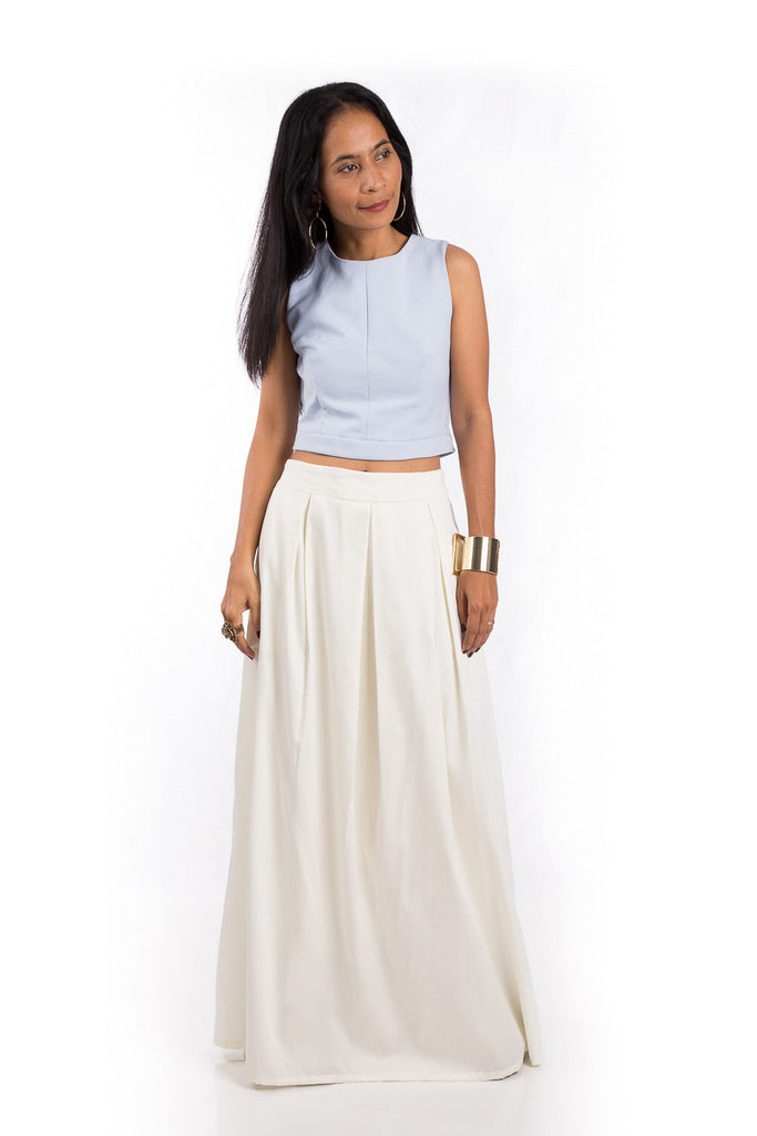 off white maxi skirt