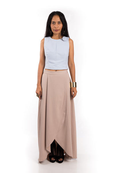 beige maxi skirt