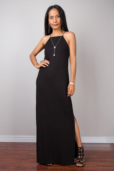 black long dress with split