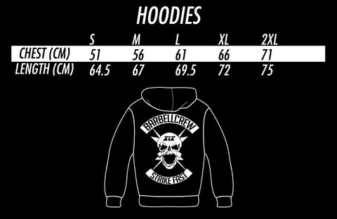 HOODIE SIZE CHART