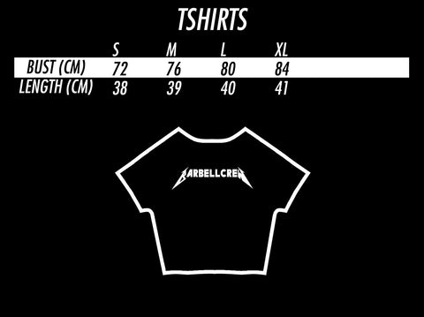 WOMENS TEE SIZE CHART