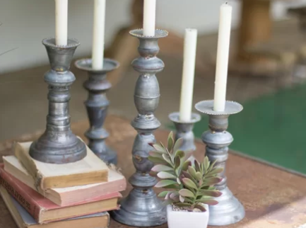 Antiqued Candle Holders