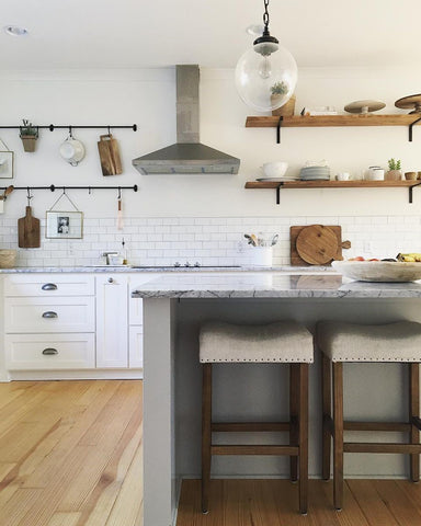 Open Floating Shelves in Kitchen 