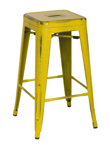 Yellow Metal Bar Stool