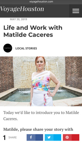 Matilde Caceres Fashion Designer Press release