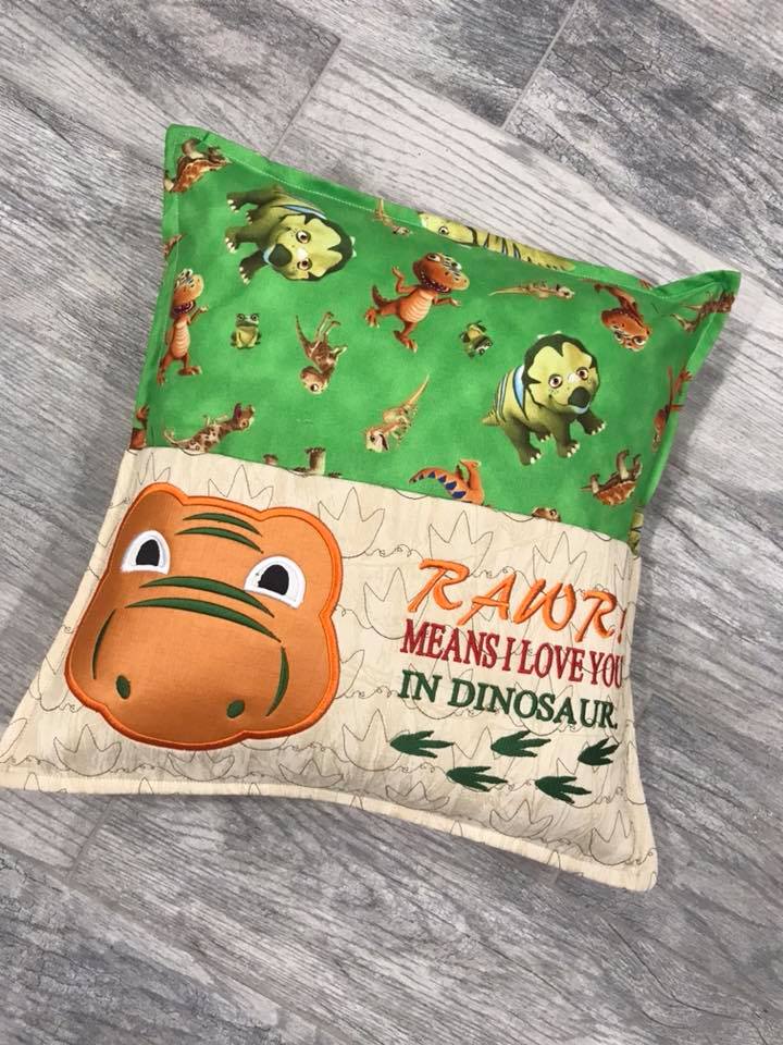 dinosaur reading pillow