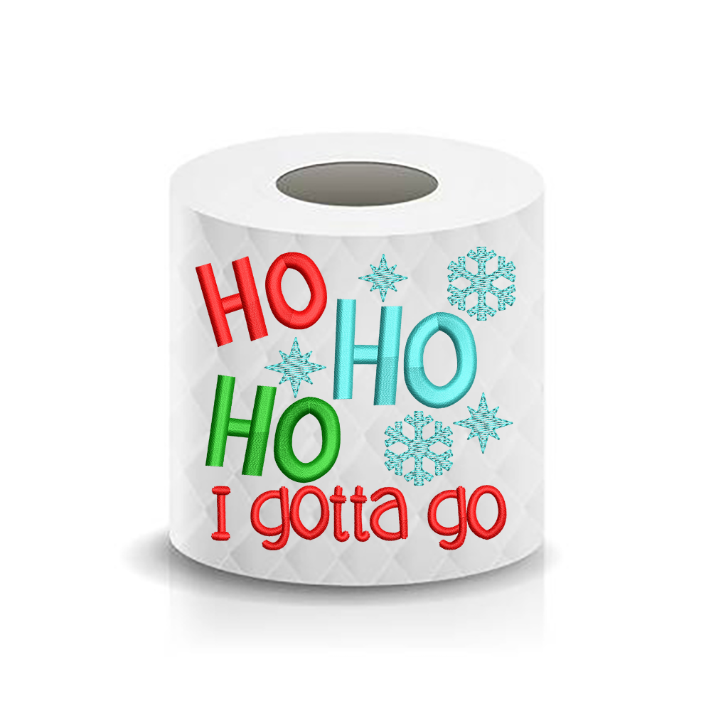 Christmas Funny Saying HO HO HO Snowflake Toilet Paper Machine Embroid | Bella Bleu Embroidery