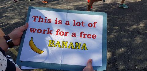 Banana signage London Marathon