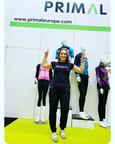 Rachael visiting the Primal Europe stand at the NEC Cycle Show