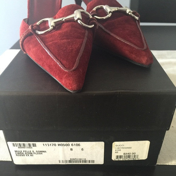 red gucci mules