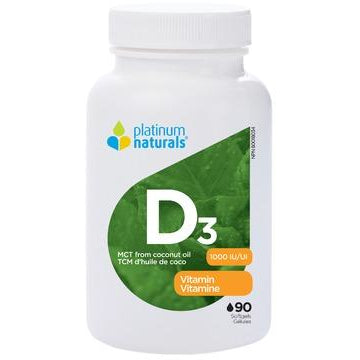 PLATINUM NATURALS Vitamin D31000 IU 90 Softgels