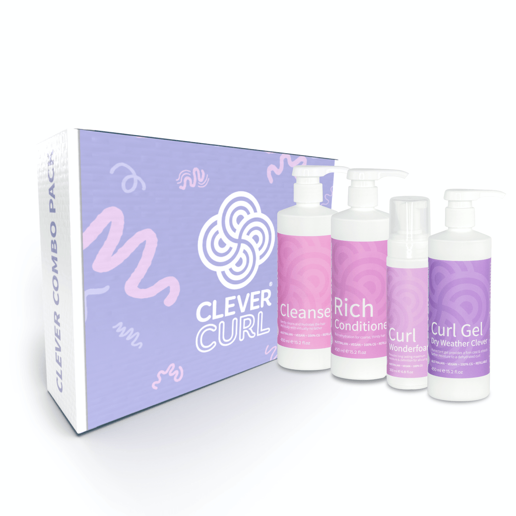 Clever Curl Cleanser, Rich Conditioner, Dry Weather Gel and Wonderfoam Combo Pack