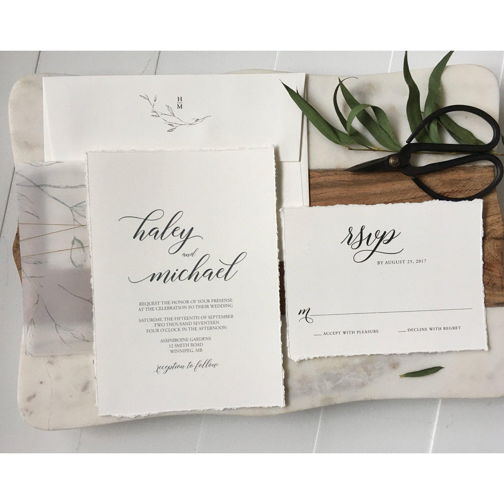 Modern Minimalist Wedding Invitation - Cotton Willow Design Co.