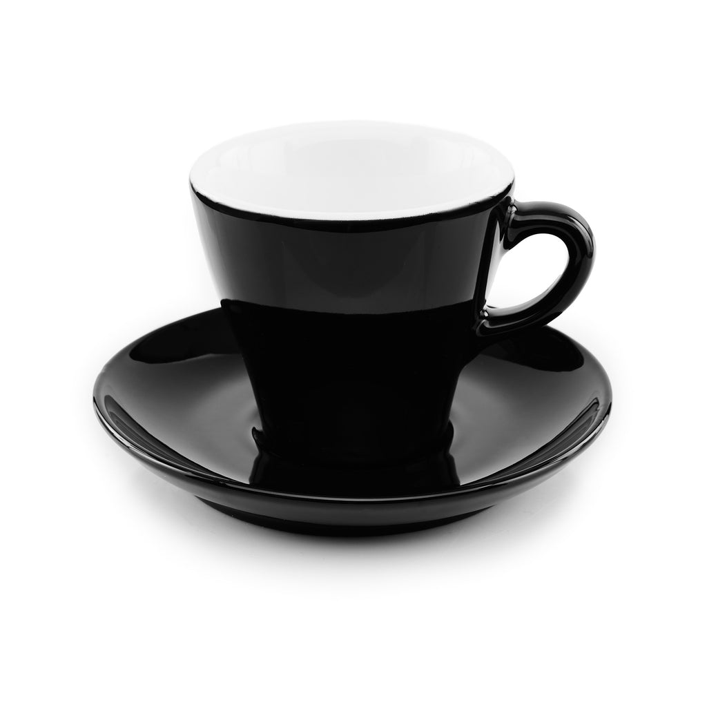 Black Tulip shape cappuccino cup 6 oz - Tasse tulipe à cappuccino noire