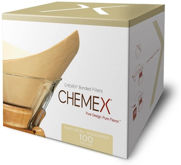 Chemex Bonded Filters Pre-Folded Square (Natural - Pack of 100)