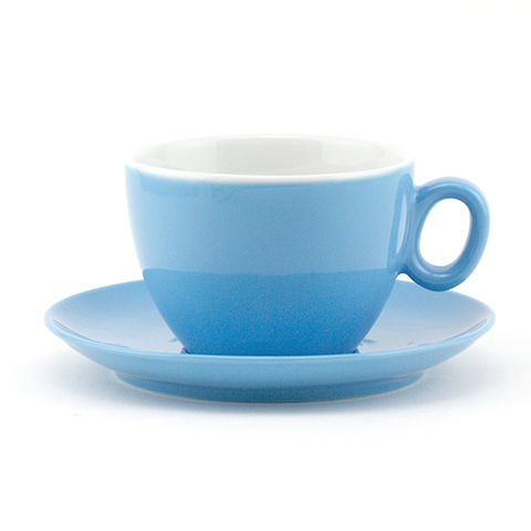 Latte cup 12 oz blue demitasse shape