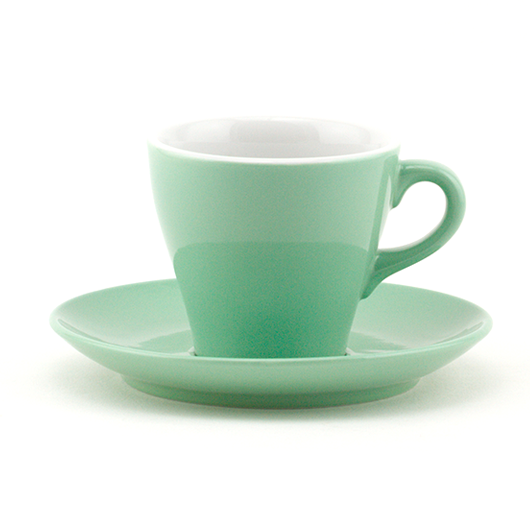 Latte cup 9.8 oz green tulip shape