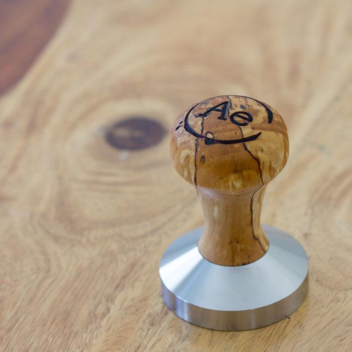 Spalted birch wooden coffee tamper