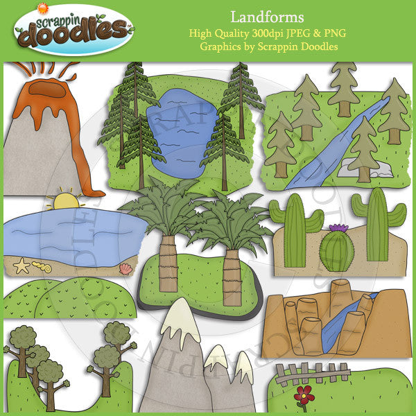 clipart of landforms