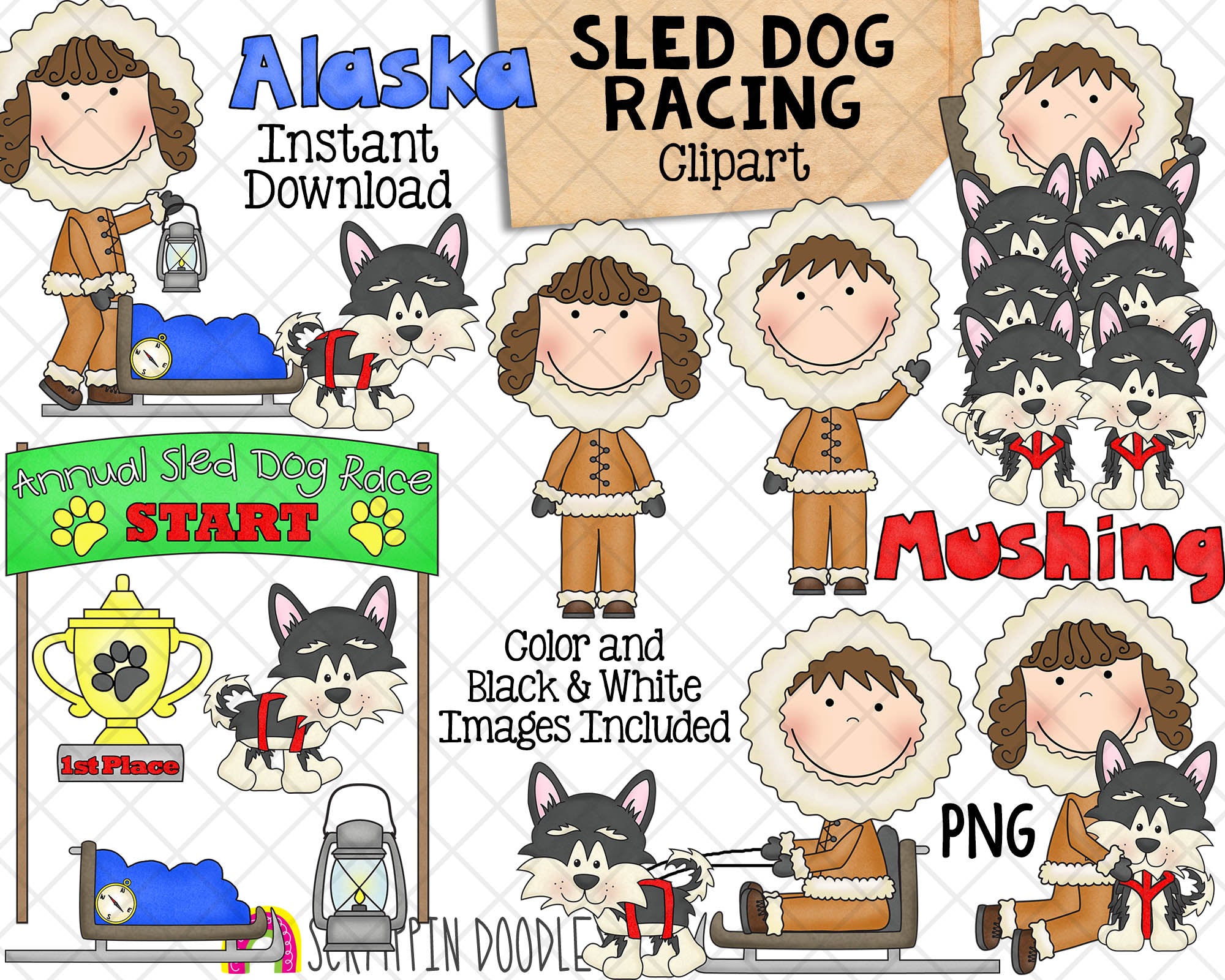 alaskan husky clip art