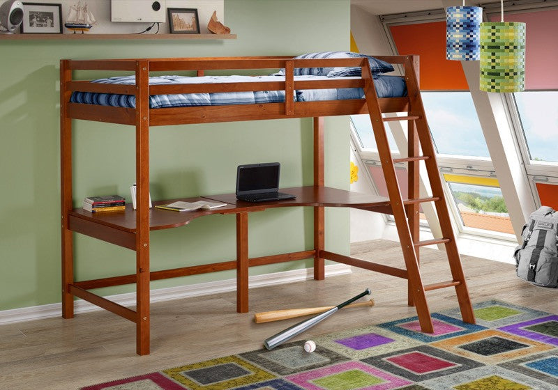 Lowest Price Donco Kids Tall Student Loft Corner Desk Support Bed