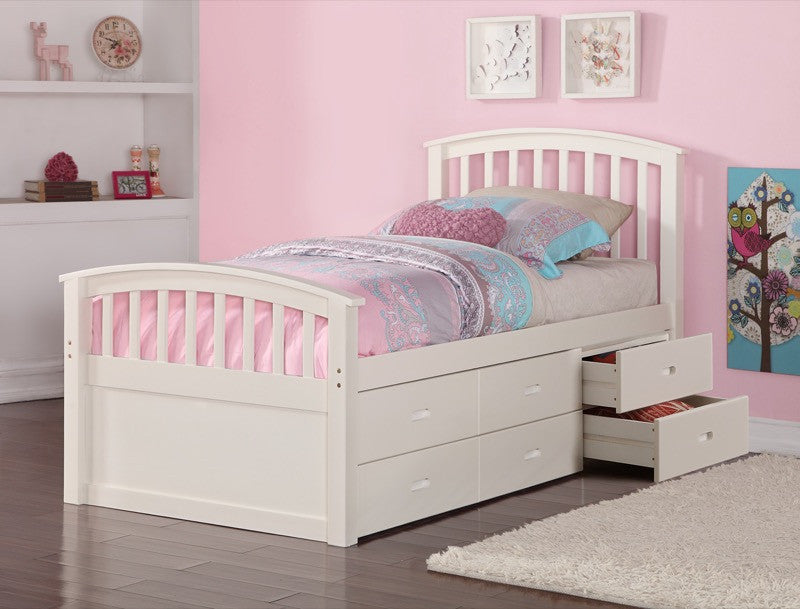 kids white twin bed