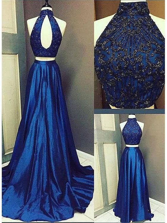 royal blue beaded dress