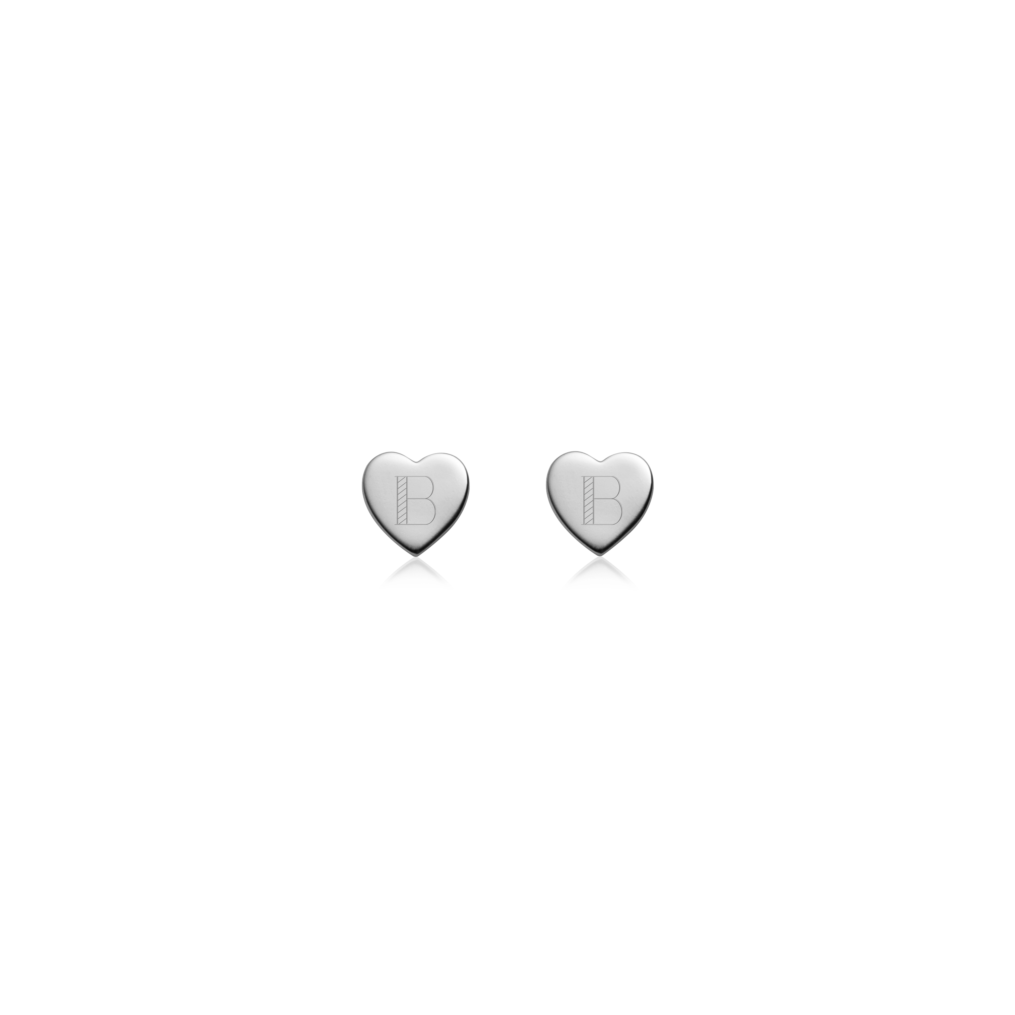 Luxe Heart Stud Earrings (Silver)
