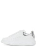 Men's Alexander McQueen Contrast Oversized Sole Sneakers in White/Silver - 625162WHYBQ9071