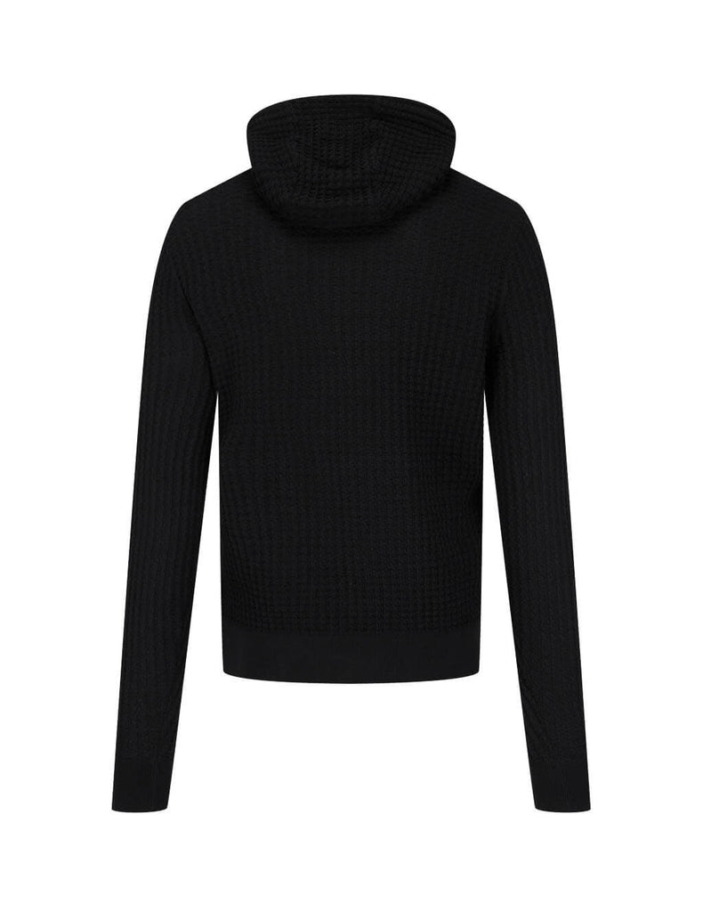 knitted black hoodie