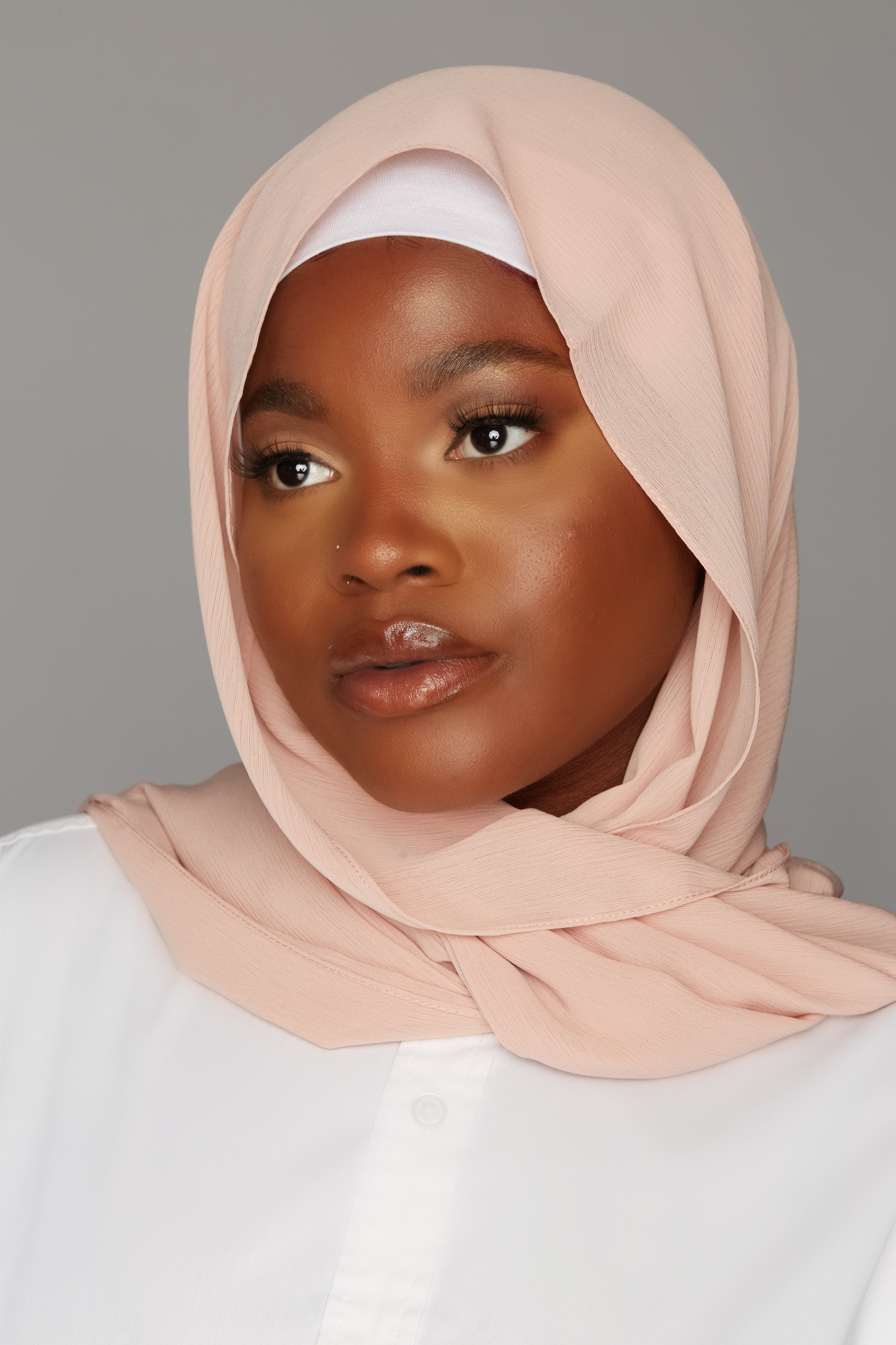 georgette chiffon hijab rose gold color