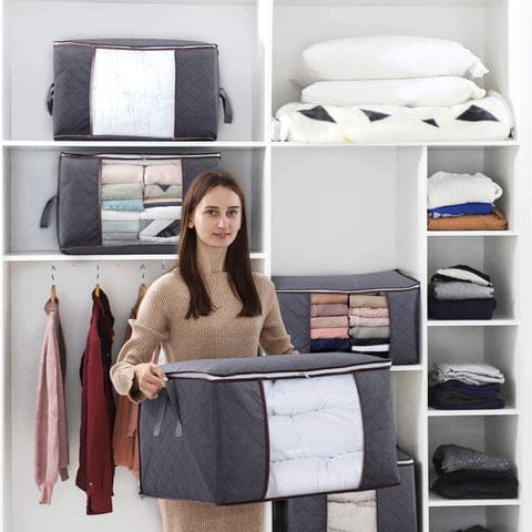 Home Essentials Gray Blanket Storage Bag