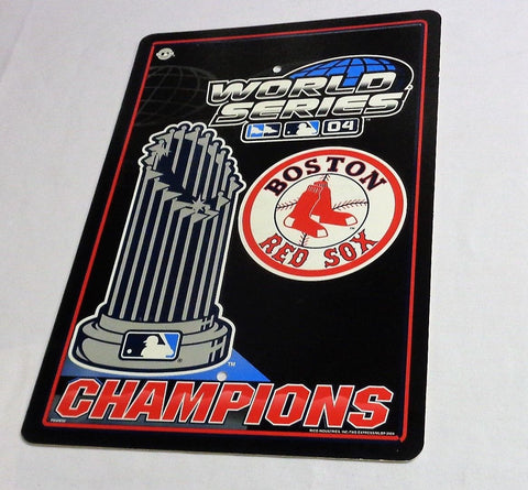 Boston Red Sox 2004 World Series Champions Plastic Parking Sign 12x18 FREESHP