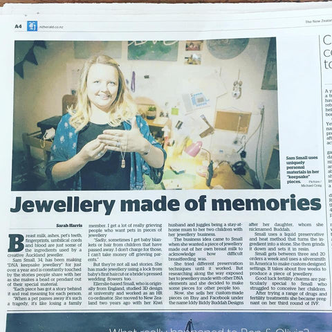 NZ Herald article - Jewellery Made of Memories
