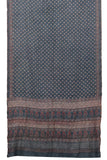hand block grey cotton silk polka dots Saree