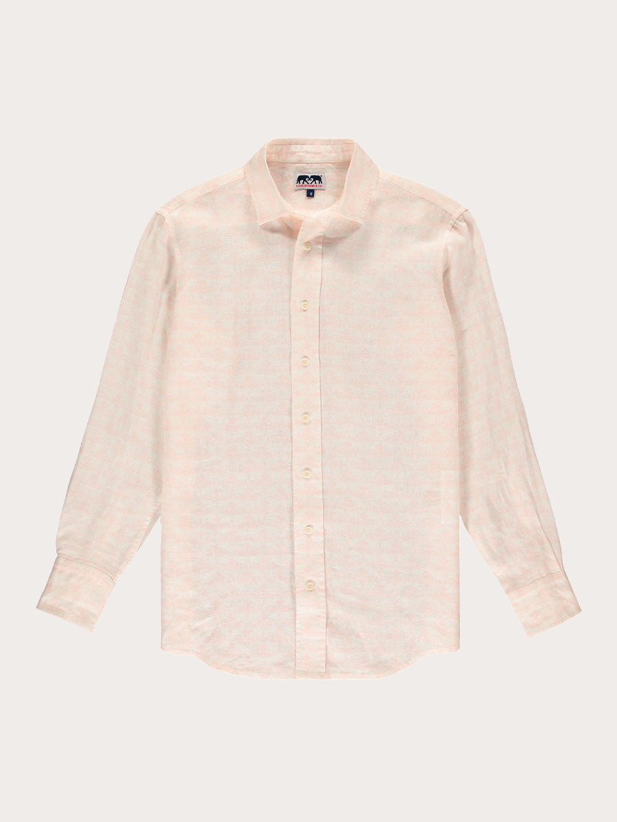 Men’s Elephant Dance Pink Abaco Linen Shirt