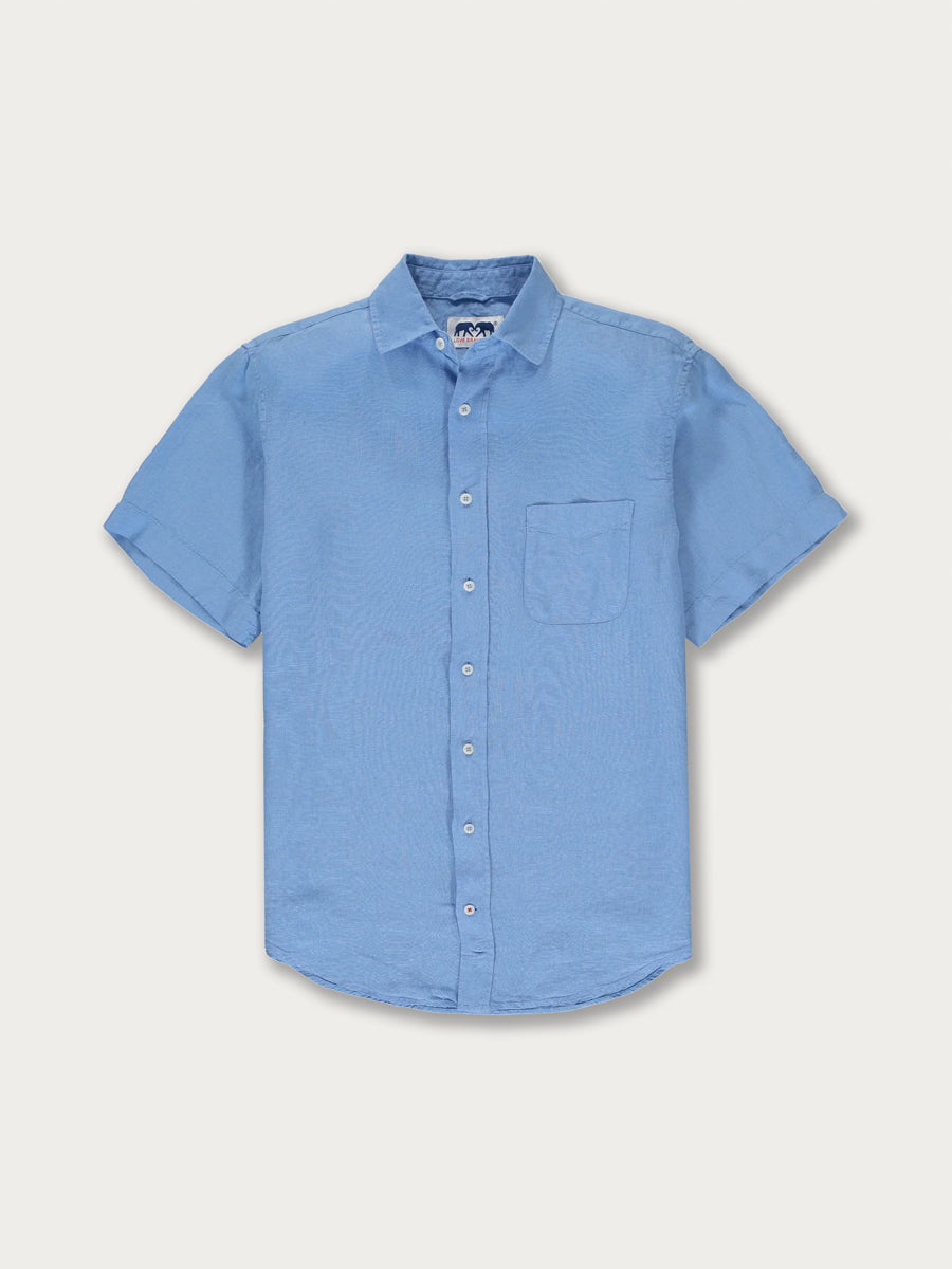 Men’s Ocean Blue Manjack Linen Shirt
