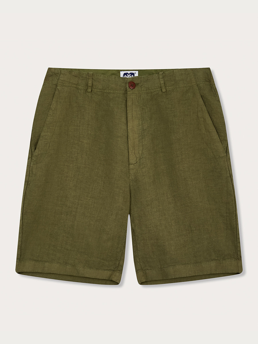 Men’s Olive Green Burrow Linen Short