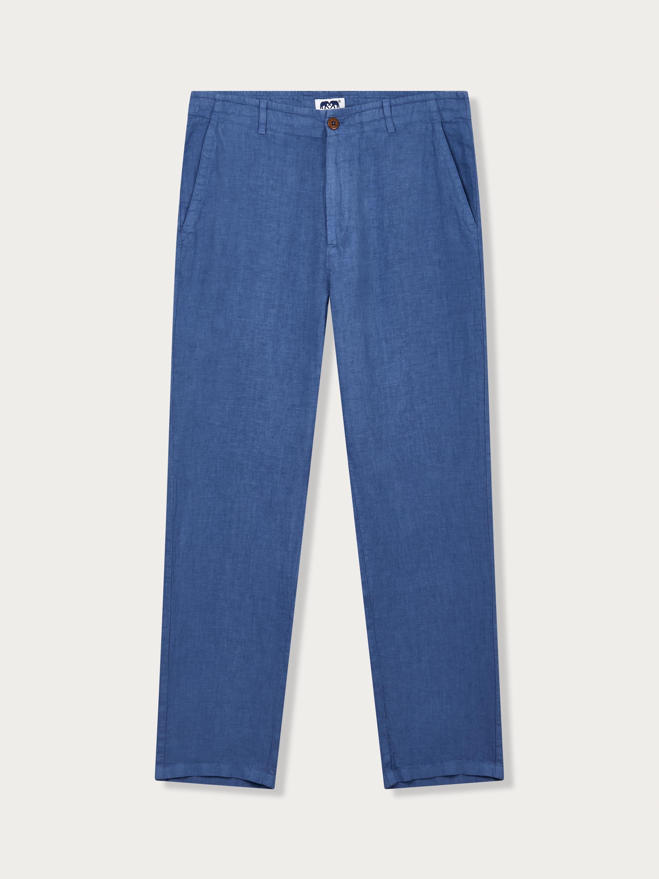 Men’s Deep Blue Randall Linen Trousers