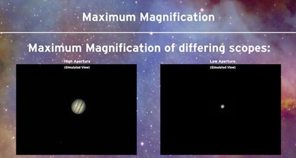 choosing the maximum magnification for your telescope- comparing sizes