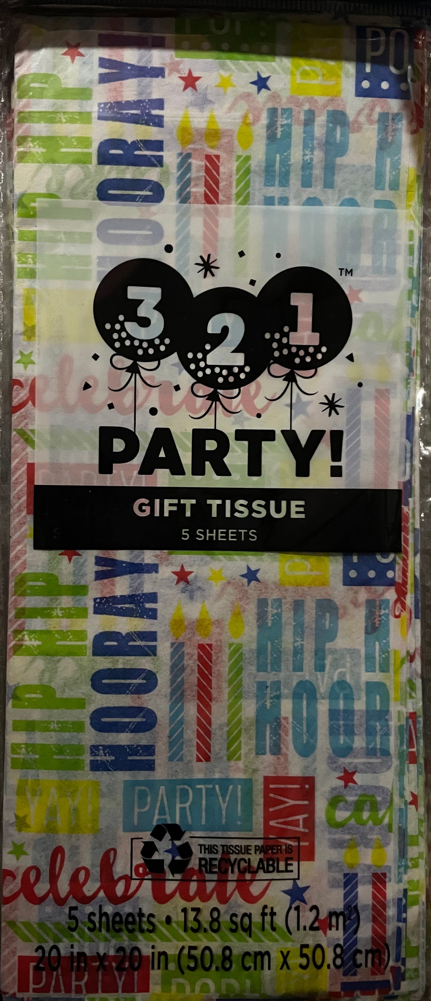 321 Party Gift Tissue Paper