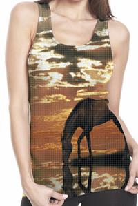 Wild West Living "Reflective Horses" Western Ladies' Sequined Tank Top