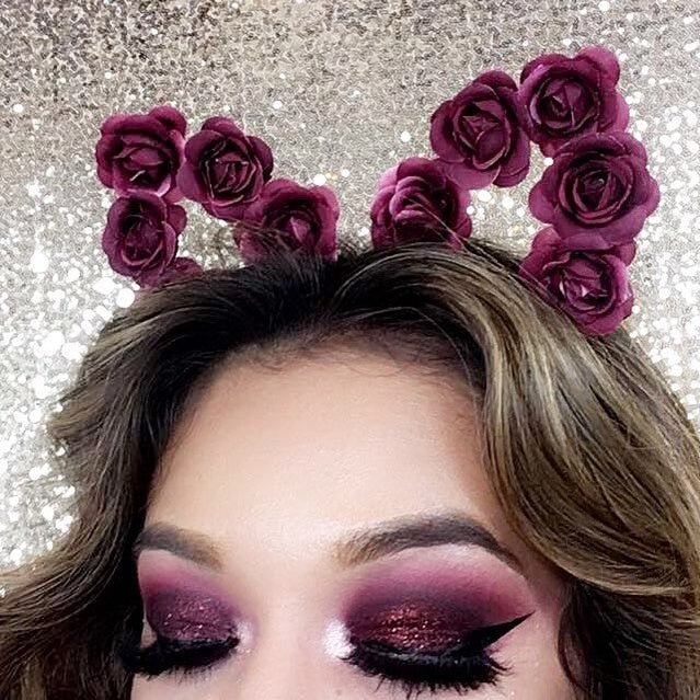 burgundy glitter eyeshadow