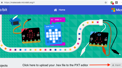 Import link for micro:bit makecode